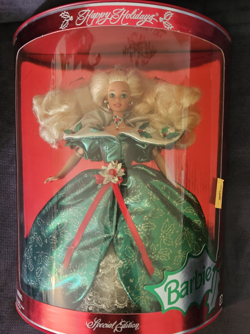 NRFB 1995 Happy Holidays Barbie #14123 Special Edition Green Dress